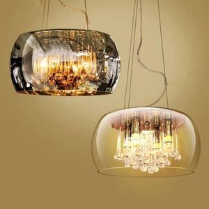 Подвесные лампы современные роскошные хрустальные светильники Стеклянные абажуры подвесные лампы для гостиной El Home Kitchen Lighting Smistures отчетность