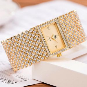 Wristwatches Ladies Fashion Casual Bracelet Watch Japanese Movement Quartz Diamond-Studded Stainless Steel Womens Gift WatchWristwatches