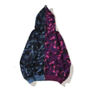 Erkek Hoodies Sweatshirts Head Camo Full-Zip Banyo Kamuflaj Köpek Maymun