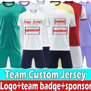 Custom Any Team Soccer Jerseys Rm UK UK Blue Moon Lilywhotes 2022 Dostosowana odznaka logo i nazwa osobistą i liczbowe zestawy piłkarskie pasujące skarpetki