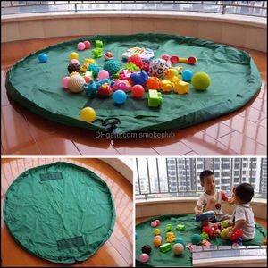 Borse portaoggetti Organizzazione della casa Housekee Garden 150Cm Kids Baby Play Mat Large Toys Organizer Coperta Tappeto Scatole Drop Delivery 2021 Nugyj