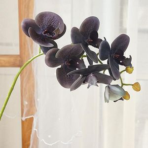 Dekorative Blumenkränze, schwarz-grauer Orchideenzweig, Wohnzimmer-Dekoration, künstlicher Kunststoff, fühlt sich echt an, Hausdekoration, Mutter-Geschenke, dekorativ