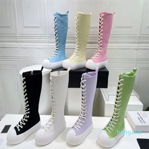 Последняя осень осень 2022 Platform Platform Height Woman Boots Boots Populate обувь длинная многоцветная обувь колена высокие ботинки