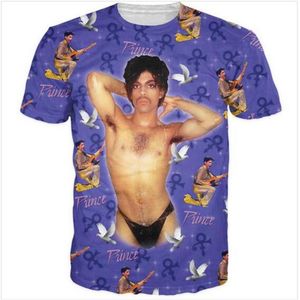 Nyaste modemän kvinnor flamboyant musiker Prince Roger Nelson Summer Style Tees 3D Print Casual T-shirt Topps Plus Size BB020303P