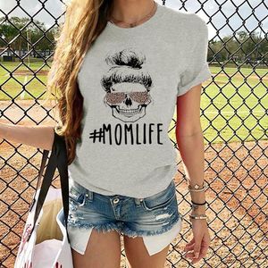 Impressão feminino de camiseta de leopardo de verão mulher mulher engraçada harajuku tee skull camise