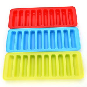 Reusable Cylinder 10 Silicone Ice Cube Tray Mold Freeze Mould For Water Bottle Pudding Jelly Chocolate Cookies Maker 220509