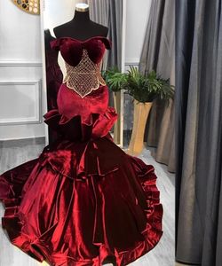 Bury aftonklänningar för kvinnor som pärlar veet klänningar afrikansk brudfest gästdräkt sjöjungfrun klänning
