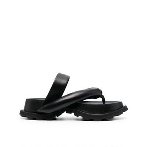 Designerskie sandały damskie buty luksusowe skórzane stringi przywiązane sandały na platformie z odkrytymi palcami Cleated gumowa podeszwa z tpu EU34-40 z pudełkiem