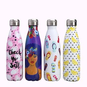 Custom Creative Thermos Bottle Water Bottle Stainless Steel DoubleWall Insulated Vacuum Flask Fashion Bottle for Sport 220621