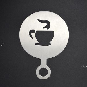Paslanmaz Çelik Kahve Kalıp Cafe Köpük Şablon Kahve Dekorasyon Araçları Barista Şablonlar Kahve Kek Baskı Modeli BBE13488