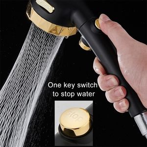 High Pressure Upgrade Shower Head 3 Modes Handheld Adjustable Water Saving ShowerHead Pressurized Spray Nozzle Bathroom supplies 220628