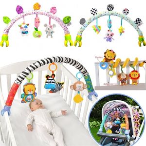 Baby Musical Mobile Toys for StrollerCribBed Plush Rattles 012 Months born Infant Educational 220531