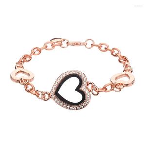 Bangle Heart Chain Rhinestone Glass Living Memory Floating Locket Alloy Pendant Charms Jewelry DIY Making Bracelet For Women MenBangle Kent2