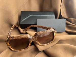 Tasarımcı Güneş Gözlüğü Erkek Kadın UV 400 Moda Yüksek Kaliteli Polarize Gözlük Yılan Ciltli Güneş Resim Çerçeve Kahverengi Gözlük Çerçeve