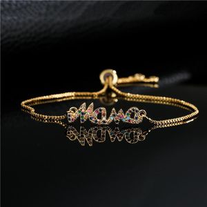 Link Chain Explosive Classic Mother's Day Jewelry Armband Copper Micro-inlaid Color Spot Present WholesalLink Linklink