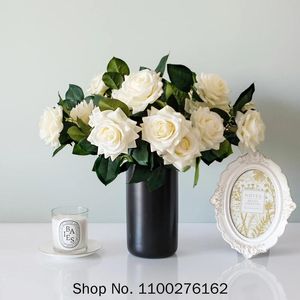 Dekorativa blommor kransar cm Big Rose Real Touch Latex Artificial Flower for Home Wedding Party Decoration Table Arrangement Fake Flowe