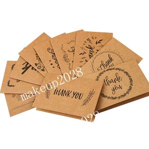 Kraft Paper Holiday Greeting Cards Handwritten Thank You Card Mother's Day Birthday Gift Supplies With Envelopes 10*15CM