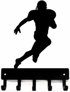 Fotbollsmottagare Sport - Nyckelkrokarhållare - 6 tum bred metallväggkonst