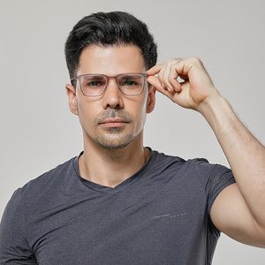 Herren-Designer-Sonnenbrille, Titan, quadratisch, mit Sehstärke, Computerbrille, blockierende Gaming-Optik, Brillen