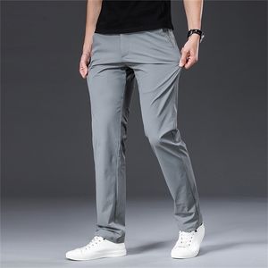 BROWON Classic High Quality Men Trousers Spring Summer Midweight Solid Color Straight Trousers Male Full Length Casual Pants Men 201128