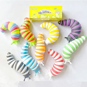 Fidget Toys Rainbow Slug Articulated Flexible 3D Slugs Fidget Toy All Ages Relief Anti-Anxiety Sensory for Children Aldult DHL FREE YT199501