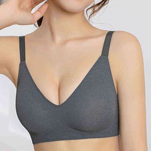 Soft Support Strips Skin-friendly Underwear Comfortable Close-Fitting No Steel Ring Gathered Up Beautiful Back Latex Cup Bra T220726