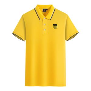 Club Atl￩tico Pe￱arol Penarol Männer und Frauen Polos mercerisierte Baumwolle Kurzarm Revers atmungsaktives Sport-T-Shirt Das Logo kann individuell angepasst werden