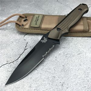 best selling Benchmade 140BK Tactical knife 154 Blade Aluminium alloy Handle Fishing Diving Straight Knife Outdoor Camping Hunting Knives + Sheath 3 Styles