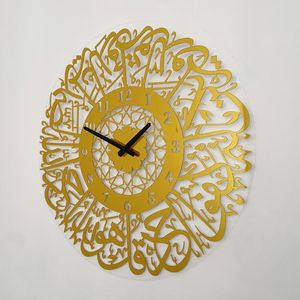 벽 시계 60cm 아랍어 무슬림 스타일 아크릴 시계 미러 패션 쿼츠 시계 집 장식 거실 침실 시계 벽