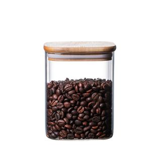 Storage Bottles & Jars 800ml/1000ml/1200ml/1400ml Coffee Jar Tea Sugar Glass Container Candy Kitchen Cover And Lids