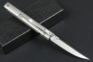 Nova faca dobrável de flipper R8126 D2 Ponto de gota de cetim Blade CNC TC4 Titanium liga