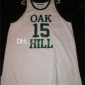 Nikivip Oak Hill Academy High School #15 Carmelo Anthony White Retro Basketball Jersey Mens Stitched Custom Number name Jerseys