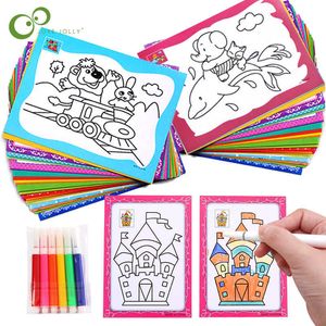 9X13cm 20Pcs DIY Double-sided Coloring Cards Painting For Children Drawing Art Early Educational Toys Wholesale