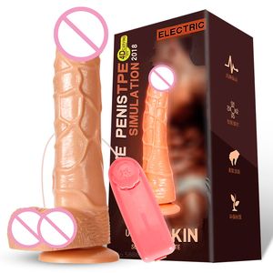 Real Giant Penis Vibrator Game adulto Sucker Dick Remote Control Telescópico para fêmea vibração de brinquedo sexy vaginal