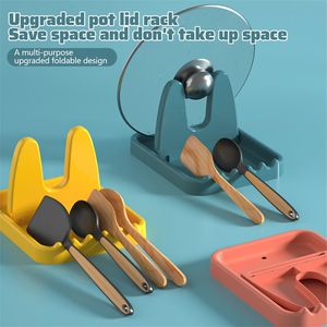 Foldable Pot Lid Spoon Rest Kitchen Organizer Cutlery Holder for Fork Spatula Rack Pan Cover Shelf Tableware 220727