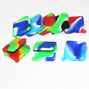 Non-Stick Boxes Silicone Wax Oil Concentrate Containers Essential Slick Oil 9ML FDA Silicon Storage Jars Glass Carb Caps