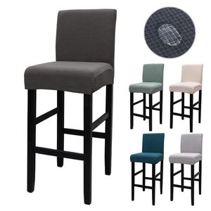 Pokrywa krzesła elastyczna okładka stołka barowego do kawiarni jadalnia rozciągnięcie jacquard stały kolor niski krótki stoł