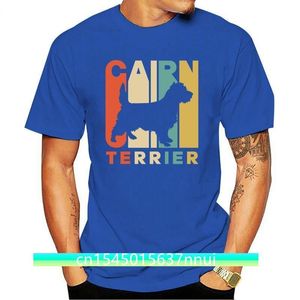 T-shirt stile vintage Cairn Terrier Silhouette T-shirt in cotone 100% T-shirt di marca Abbigliamento Slim Fit Stampa T-shirt divertente Top 220702