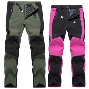 Pantaloni da caccia Pantaloni da alpinismo Invernali Soft Shell Antivento Impermeabile Velluto Addensare Sport Tattici Pantaloni da trekking da campeggioCaccia alla cacciaH