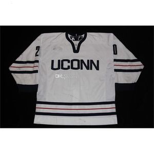 Nikivip custom jersey 5XL 6XL University of Connecticut B.J. Bayers Jason Krispe Marcello Ranallo Hockey Jersey Embroidery Stitched Customize any nu