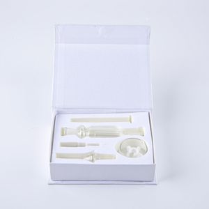 NC Kit Nektar Toplayıcı Mini 10mm Titanyum Tırnak Külleri ile Nargile Yağ Teçhizat Dab Saman Su Boru Butik Kutusu Kırmızı Siyah Beyaz İsteğe Bağlı Gemi Deniz NC01