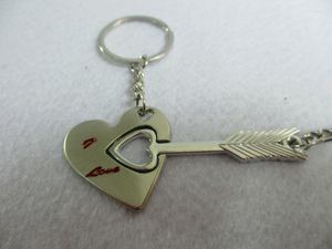 Anahtarlıklar Yüksek kaliteli metal moda modish süslem okudan bir Heart Cupid'in çift anahtar zincirleri yüzüğü b010keychains forb22