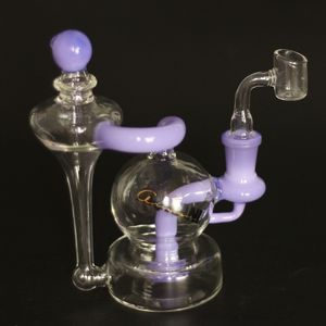 New hookah mini 6-inch glass bong cream Recycle with 14 mm female accessories for smoking