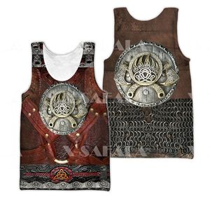 Męskie Tank Topy Tatuaż Symbol Viking Armor Skull D Drukowane Mężczyźni Koszula Koszula Harajuku Moda Bez Rękawów Koszulka Summer Streetwear Topy