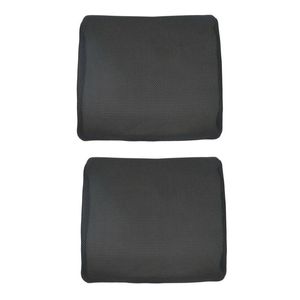 クッション/装飾枕2xメモリフォームシートチェア腰椎バックサポートオフィスホームカーブラック用クッション