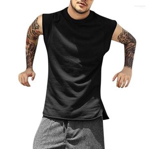 Camisetas para hombres Tops t holgadas camisas sólidas blusas de moda mangas sleeveless blusa de verano iMon22
