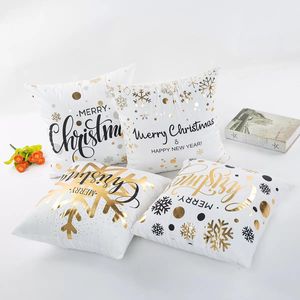 16 estilos Caso de travesseiro de natal de bronze para sofá carro almofada de xmas letter cópia capa pillowslip roupa de cama 45 * 45cm