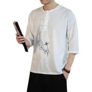 Men's Casual Shirts Summer Pure Cotton Button Half Sleeves Vintage Large Blouse Top 2022 Fashion For Men Plus Size XXXXXL