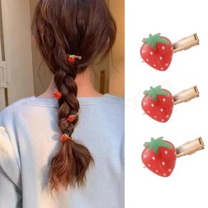 Acrylic Strawberry Twist Braid Hair Clip Girl Cute Hairpin 2022 Summer Women Korean Fashion Hair Accessories
