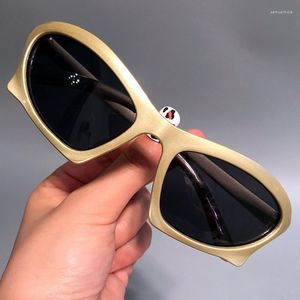 Sunglasses Unique Geometry Irregular Hip Hop For Men Fashion Brand Gold Silver Gradient Sun Glasses Women Cool Shades Uv400Sunglasses Samu22